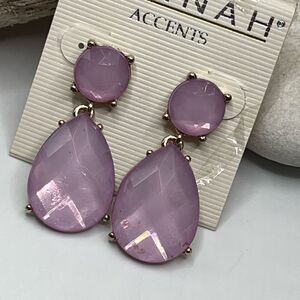 Hannah Lilac Faceted Tear Drop Earrings